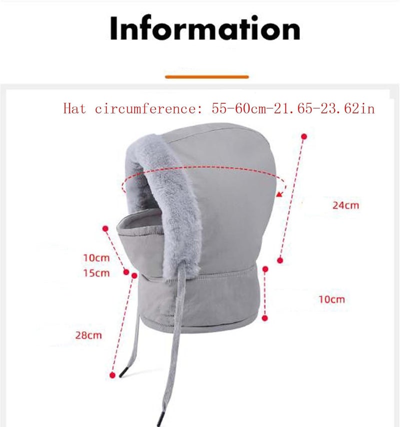 WUODHTW Women Men Hats Trapper Hat Winter Trooper Hat Ushanka Ear Flap Hunting Hat Aviator Windproof Skiing Snow Hat Caps - Image 5